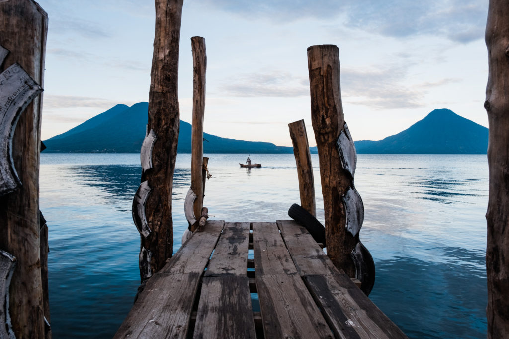 Wooden dock at Lake Atitlan Guatemala
