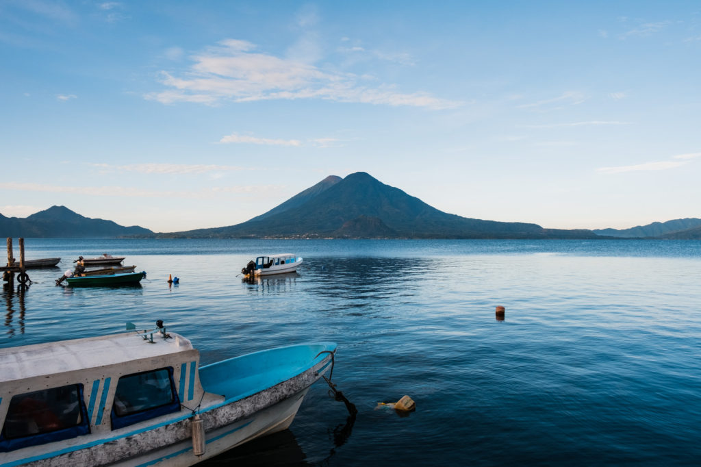Tour boats on Lake Atitlan Guatemala