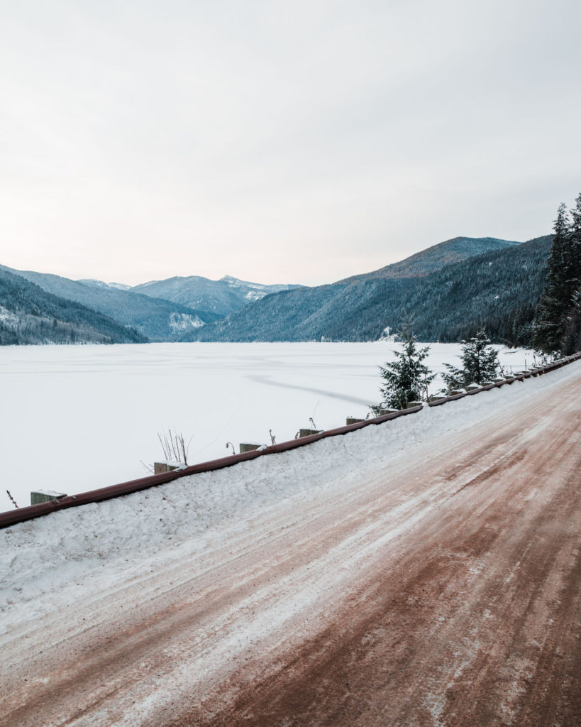 Sullivan Lake Road in winter